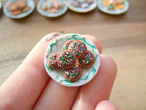 Plate of Miniature Double Chocolate Cookies 1:12 Scale - SweetsOfMyOwn