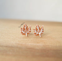 Thumbnail for Gingerbread Leaf Biscuit Stud Earrings - SweetsOfMyOwn