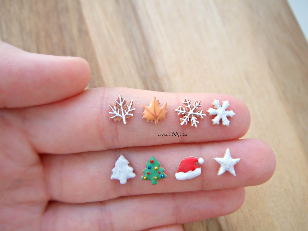 Gingerbread Glitter Star Biscuit Stud Earrings - SweetsOfMyOwn