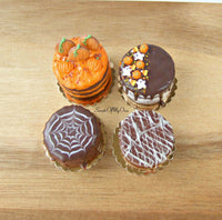 Thumbnail for Cobweb Chocolate Icing Cake Miniature 1:12 Scale - SweetsOfMyOwn