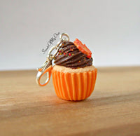 Thumbnail for Chocolate Maple Leaf Cupcake Charm - Necklace/Charm/Keychain - MTO