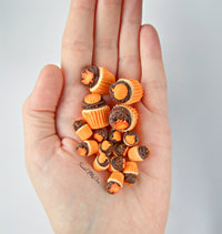Thumbnail for Chocolate Maple Leaf Cupcake Charm (small) - SweetsOfMyOwn