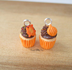 Chocolate Maple Leaf Cupcake Charm (small) - SweetsOfMyOwn