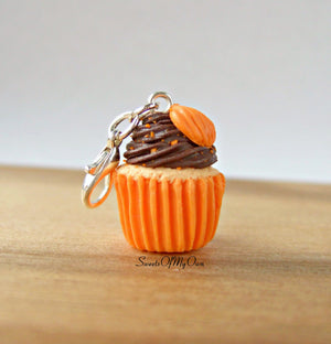 Chocolate Pumpkin Cupcake Charm - SweetsOfMyOwn