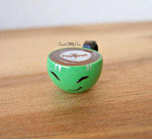 Green Monster Mug with Bat Latte Art Charm - SweetsOfMyOwn