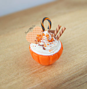 Pumpkin Spice Deluxe Hot Chocolate Drink Miniature - Doll House 1:12 Scale - MTO