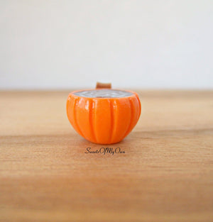Pumpkin Mug with Cobweb Latte Art Miniature - Doll House 1:12 Scale - MTO