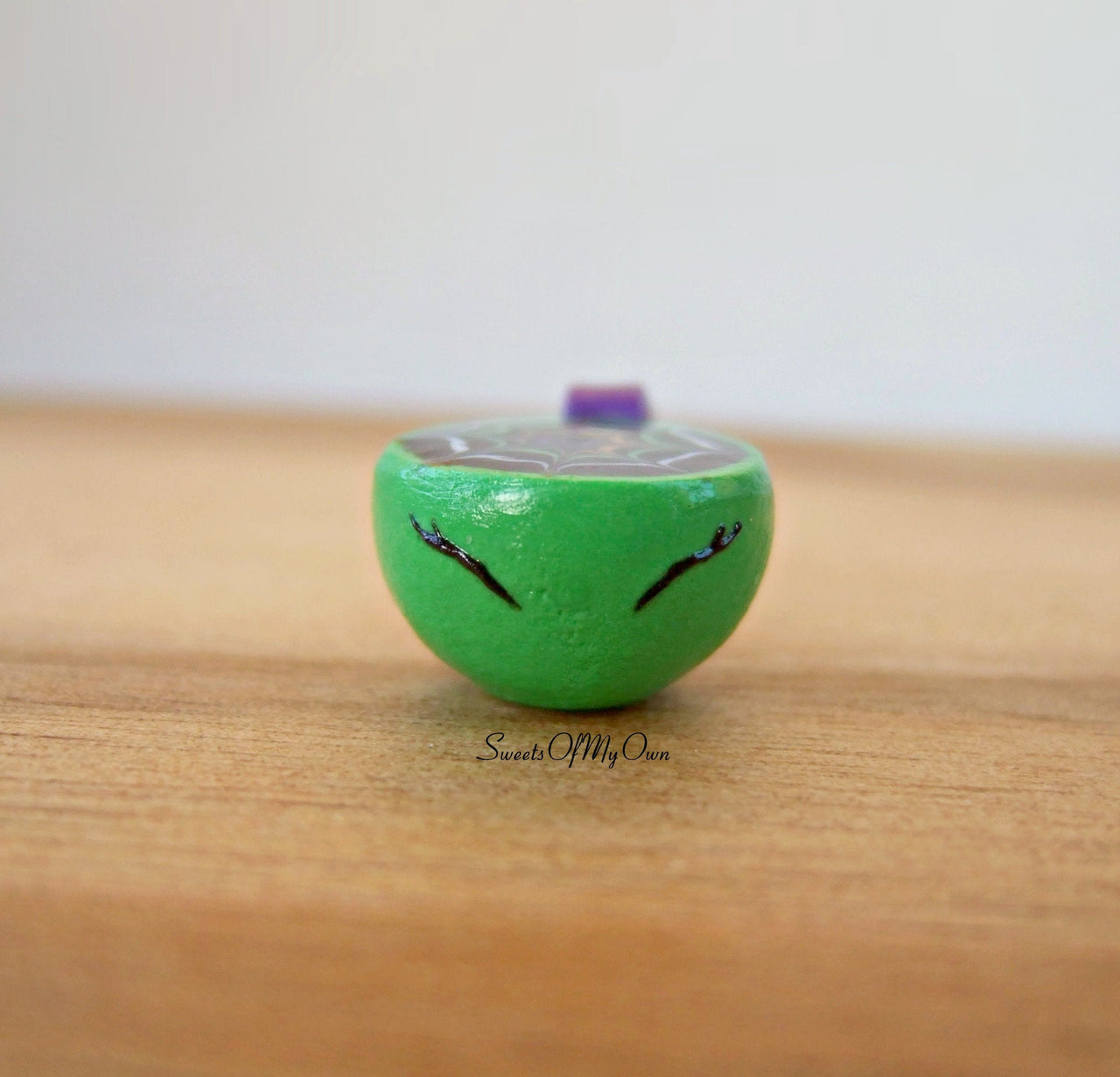 Green Witch Unicorn Mug with Cobweb Latte Art Miniature 1:12 Scale - SweetsOfMyOwn