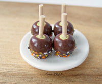 Thumbnail for Miniature Chocolate Apples with Halloween Confetti 1:12 Scale - Set of 4 - SweetsOfMyOwn