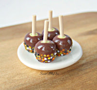 Thumbnail for Miniature Chocolate Apples with Halloween Confetti 1:12 Scale - Set of 4 - SweetsOfMyOwn
