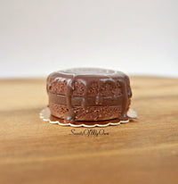 Thumbnail for Cobweb Chocolate Icing Cake Miniature 1:12 Scale - SweetsOfMyOwn