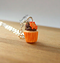 Thumbnail for Chocolate Maple Leaf Cupcake Charm (small) - SweetsOfMyOwn