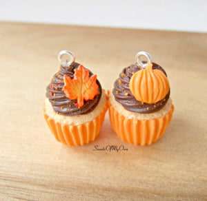 Chocolate Pumpkin Cupcake Charm - SweetsOfMyOwn