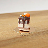 Thumbnail for Spooky Halloween Drip Cake Slice Miniature 1:12 Scale - SweetsOfMyOwn