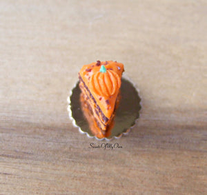 Pumpkin Spice Cake Slice Miniature 1:12 Scale - SweetsOfMyOwn