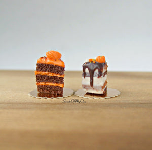 Pumpkin Spice Cake Slice Miniature 1:12 Scale - SweetsOfMyOwn