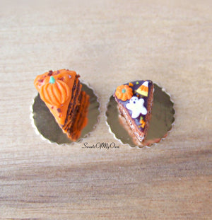 Pumpkin Spice Cake Slice Miniature 1:12 Scale - SweetsOfMyOwn