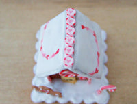 Thumbnail for Miniature Red, White and Pink Gingerbread House - 1:12 Scale - SweetsOfMyOwn