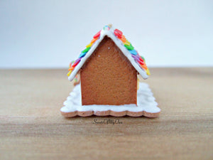 Miniature Rainbow Gingerbread House - 1:12 Scale - SweetsOfMyOwn