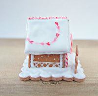 Thumbnail for Miniature Red, White and Pink Gingerbread House - 1:12 Scale - SweetsOfMyOwn