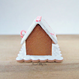 Miniature Red, White and Pink Gingerbread House - 1:12 Scale - SweetsOfMyOwn