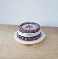 Thumbnail for Miniature Chocolate Snowflake Cake 1:12 Scale - SweetsOfMyOwn