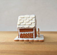 Thumbnail for Miniature White Icing Style 4 Gingerbread House 1:12 Scale - SweetsOfMyOwn