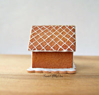 Thumbnail for Miniature White Icing Style 1 Gingerbread House 1:12 Scale - SweetsOfMyOwn