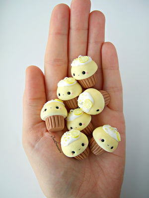 Lemon Drizzle Cake Kawaii Cupcake Charm - SweetsOfMyOwn