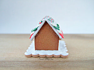 Miniature Christmas Tiled Roof  Gingerbread House - 1:12 Scale - SweetsOfMyOwn