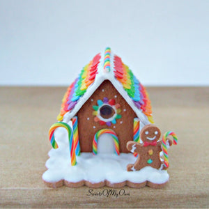 Miniature Rainbow Gingerbread House - 1:12 Scale - SweetsOfMyOwn