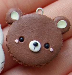 Chocolate Bear Kawaii Macaron Charm - SweetsOfMyOwn