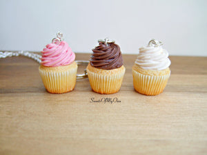 Plain Pink/Chocolate/Vanilla Cupcake Charm - Necklace/Charm/Keychain