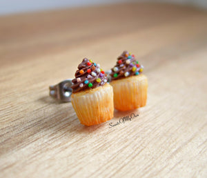 Chocolate Cupcakes - Stud Earrings
