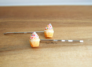 Pink Cupcakes - Hair Clips