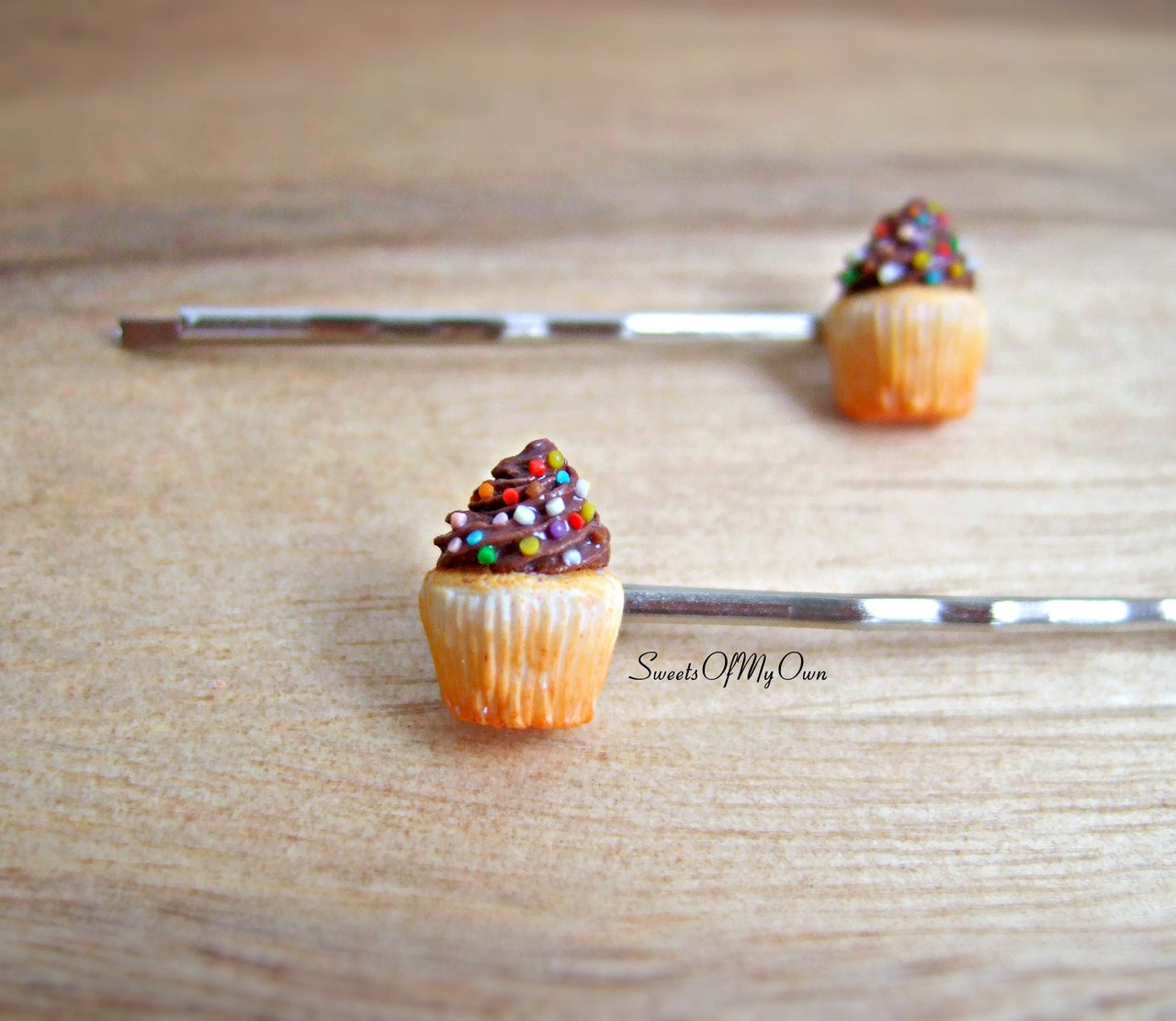Chocolate Cupcakes - Hair Clips