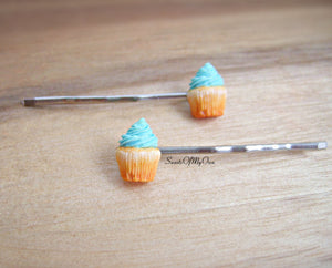 Turquoise Cupcakes - Hair Clips