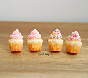 Pink Cupcakes - Stud Earrings