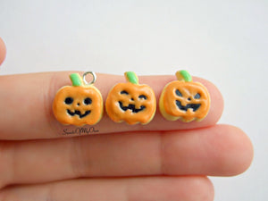 Jack O'Lantern Orange Pumpkin Biscuit - Necklace/Charm