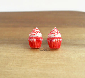 Red Velvet Cupcakes - Stud Earrings