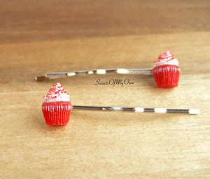 Red Velvet Cupcakes - Hair Clips