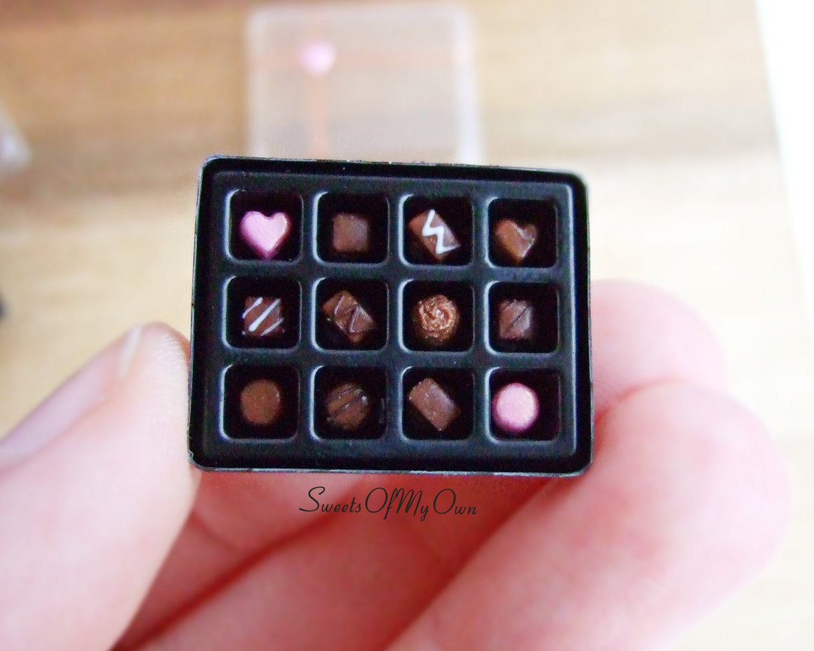 Miniature Box of Chocolates Pink Theme - Doll House 1:12 Scale