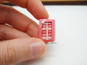 Miniature Macarons Box of 12 Pink Ombre - Doll House 1:12 Scale