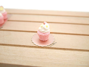 Miniature Pink Cupcakes with Flowers - Doll House 1:12 Scale