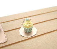 Thumbnail for Miniature Light Blue Mini Egg Theme Vanilla Cupcakes - 1:12 Scale