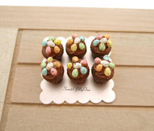 Miniature Mixed Mini Eggs Chocolate Cupcakes - 1:12 Scale