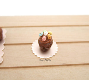 Miniature Mixed Mini Eggs Chocolate Cupcakes - 1:12 Scale