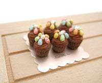 Thumbnail for Miniature Mixed Mini Eggs Chocolate Cupcakes - 1:12 Scale