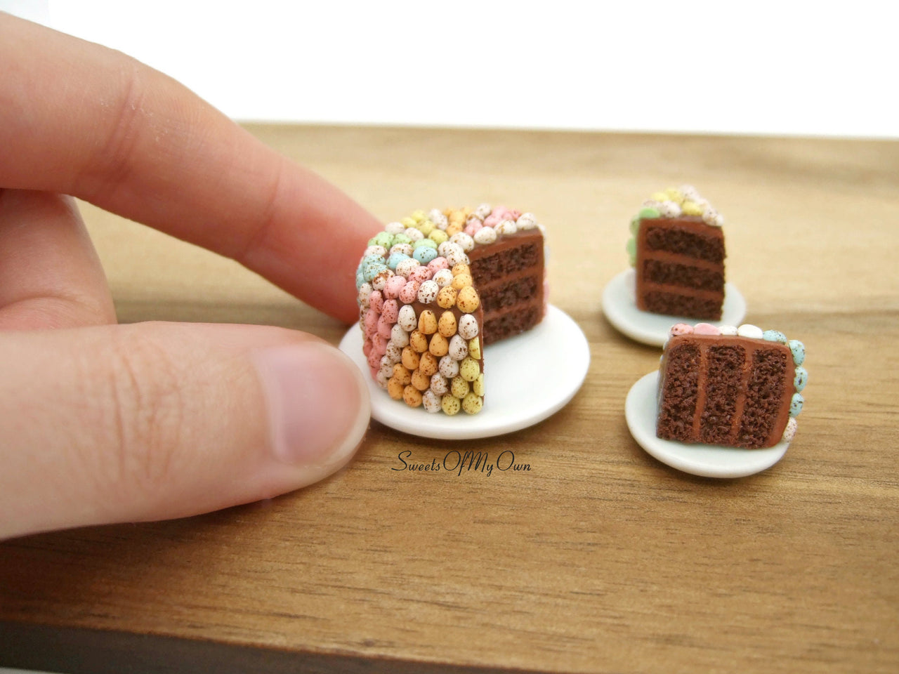 Miniature Chocolate Cake Covered with 216 Mini Eggs Miniature - 1:12 Scale
