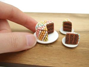 Miniature Chocolate Cake Covered with 216 Mini Eggs Miniature - 1:12 Scale
